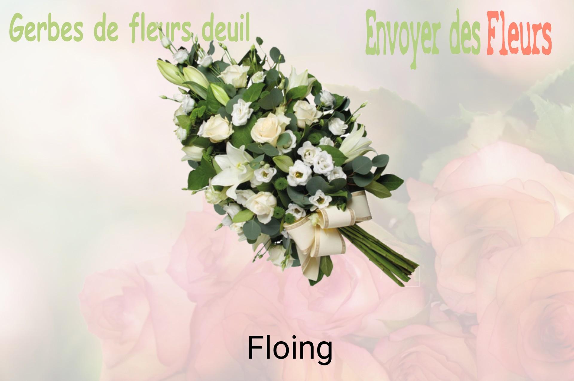 Gerbe de fleurs de deuil livrée à Floing